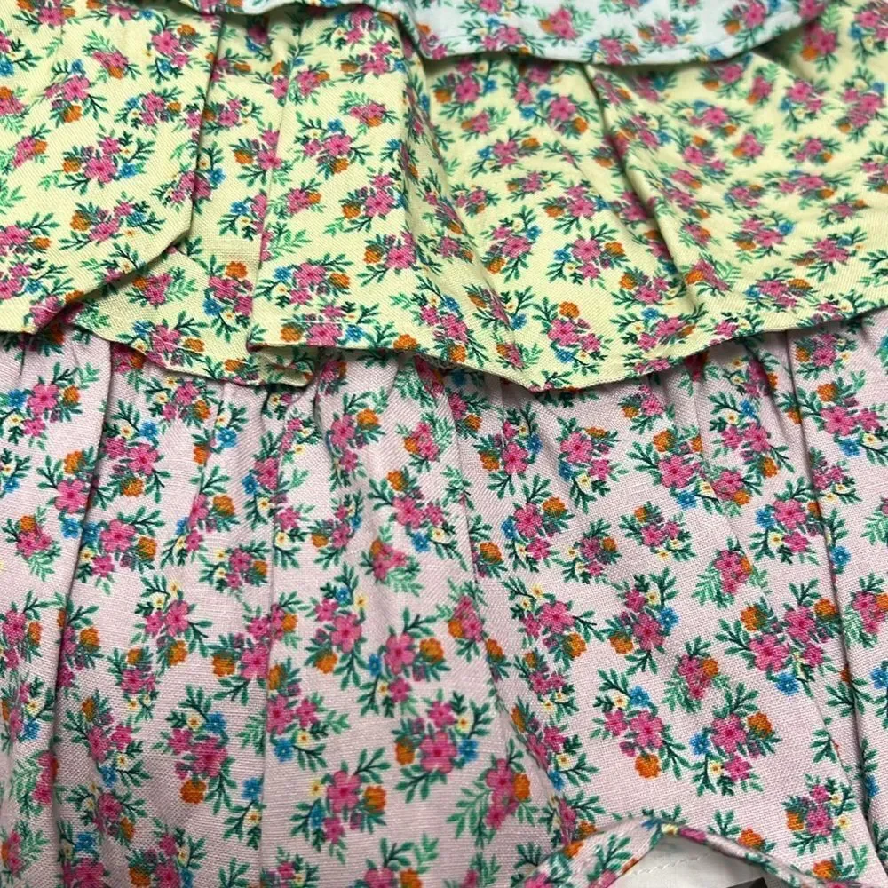Andy and Evan floral Tiered smocked sundress Pink and Purple size 3T NWOT